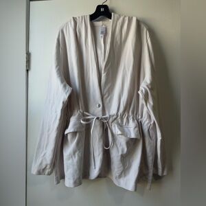 Wynne Layers Chic Beige Drawstring Jacket Off-white Sz 2X